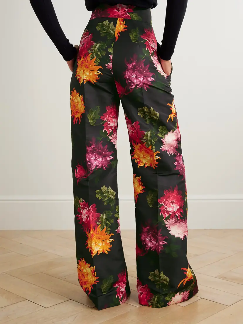 Carolina Herrera Diane Floral-print Faille Wide-leg Pants | Thumbnail 3