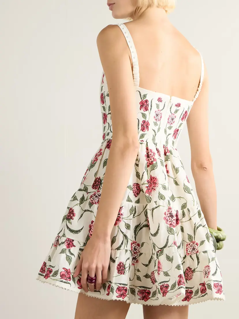 Agua by Agua Bendita Granadilla Tiered Floral-print Linen Mini Dress | Thumbnail 3