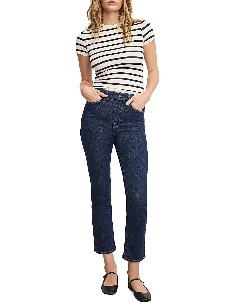 GOOD AMERICAN Women's Good Legs Straight Jeans | Thumbnail 2 GOOD AMERICAN Women's Good Legs Straight Jeans | Thumbnail 2
