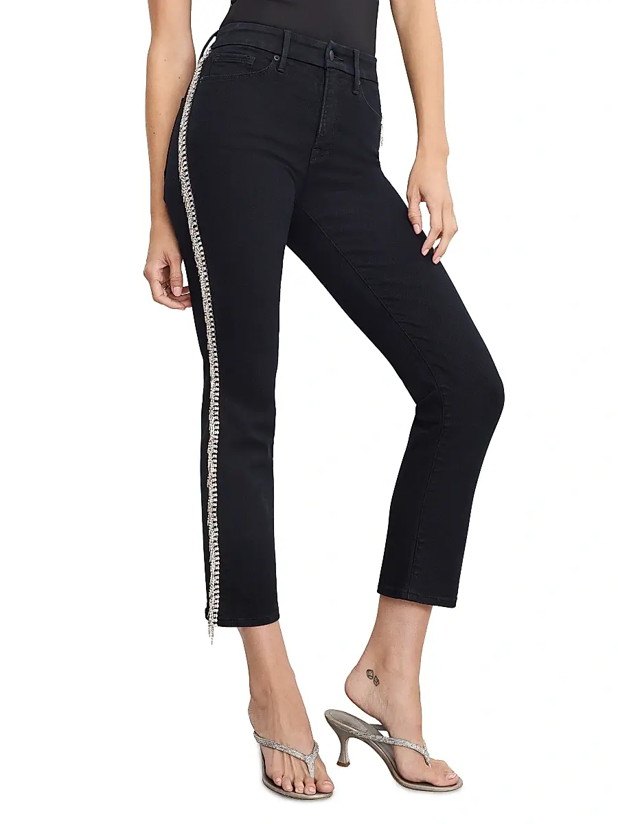 GOOD AMERICAN Women's Good Legs Straight Diamond Jeans | Thumbnail 3