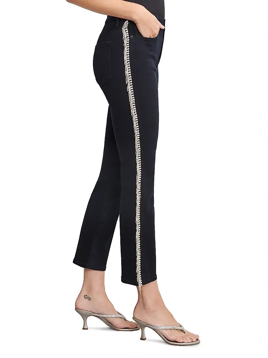 GOOD AMERICAN Women's Good Legs Straight Diamond Jeans | Thumbnail 4