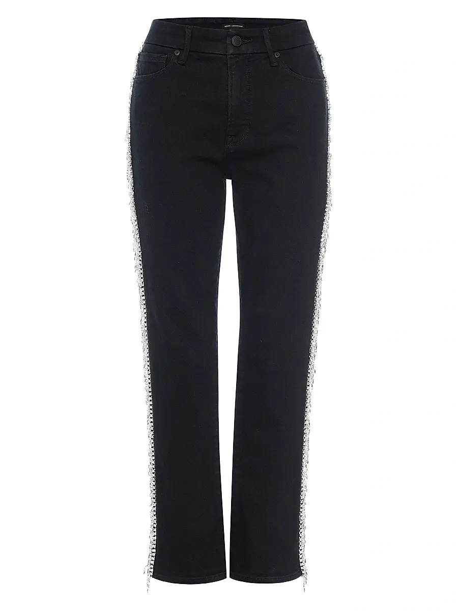 Good American Women's Good Legs Straight Diamond Jeans - Black | Image 1 Good American Women's Good Legs Straight Diamond Jeans - Black | Image 1