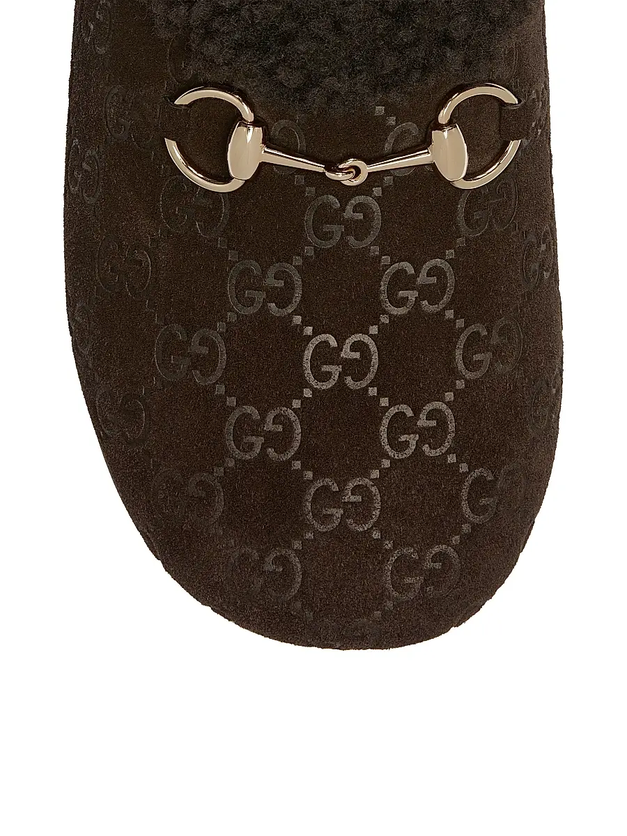 Gucci Women's GG Suede & Shearling Mules - Sand | Thumbnail 10 Gucci Women's GG Suede & Shearling Mules - Sand | Thumbnail 10