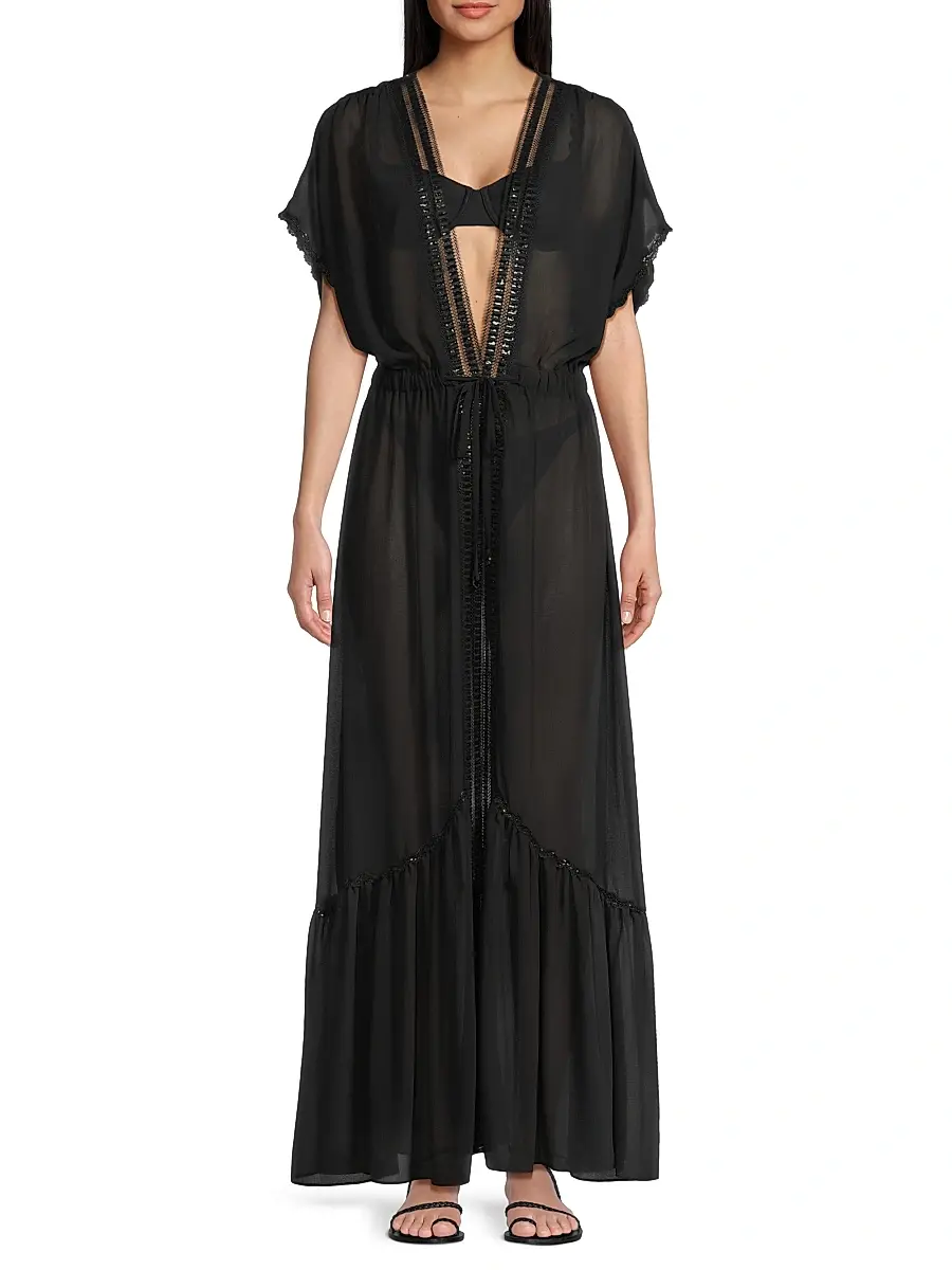 Ramy Brook Women's Gem Tie-Waist Cover-Up Maxi Dress | Thumbnail 3 Ramy Brook Women's Gem Tie-Waist Cover-Up Maxi Dress | Thumbnail 3