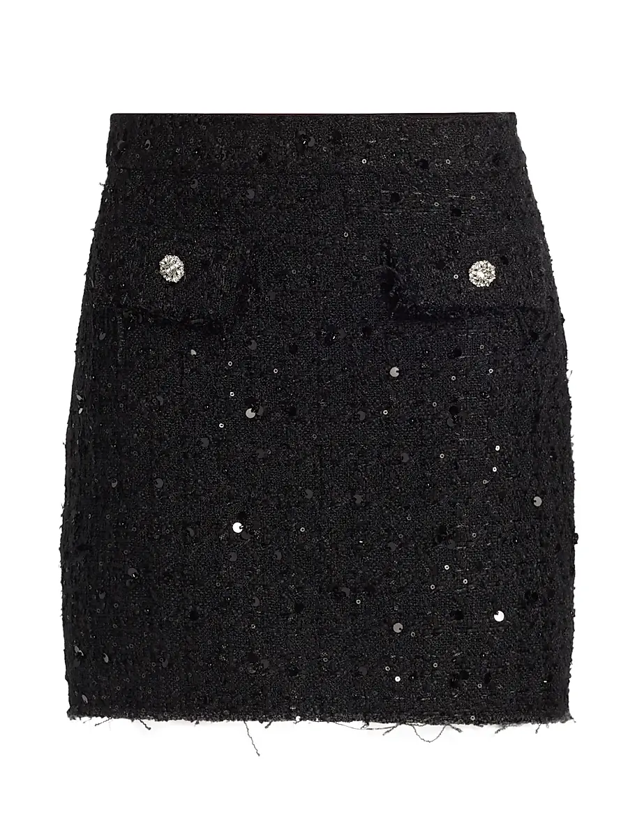 Generation Love Women's Ava Sequined Tweed Slim-Fit Miniskirt | Image 1 Generation Love Women's Ava Sequined Tweed Slim-Fit Miniskirt | Image 1