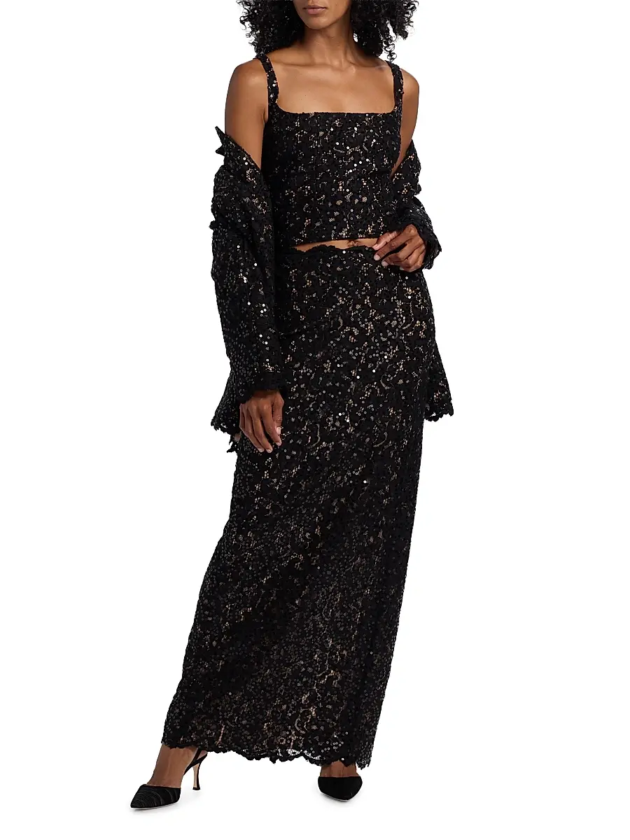 Toccin Women's Marielle Cotton-Blend Lace Maxi Skirt | Thumbnail 2 Toccin Women's Marielle Cotton-Blend Lace Maxi Skirt | Thumbnail 2
