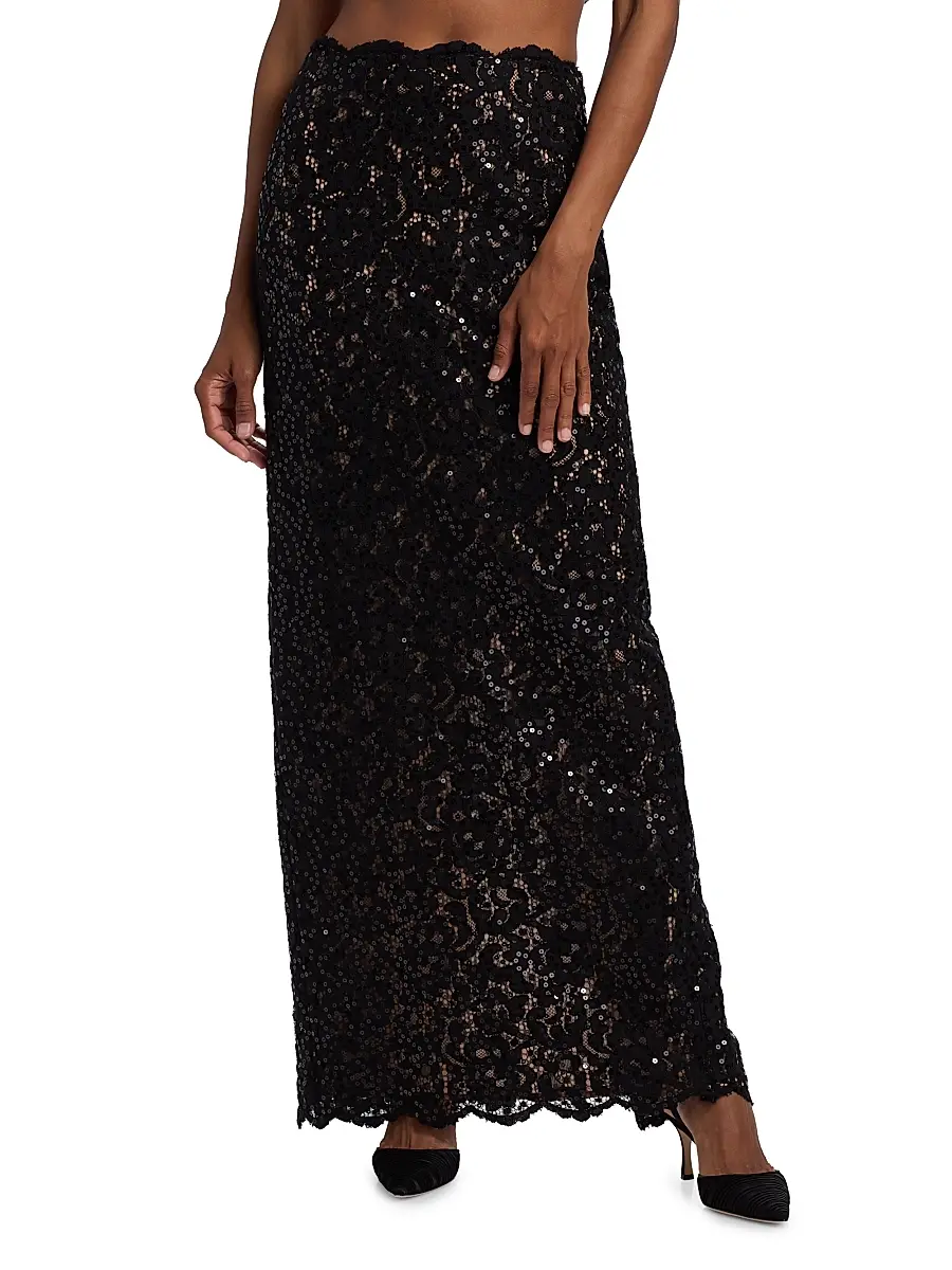 Toccin Women's Marielle Cotton-Blend Lace Maxi Skirt | Thumbnail 3 Toccin Women's Marielle Cotton-Blend Lace Maxi Skirt | Thumbnail 3