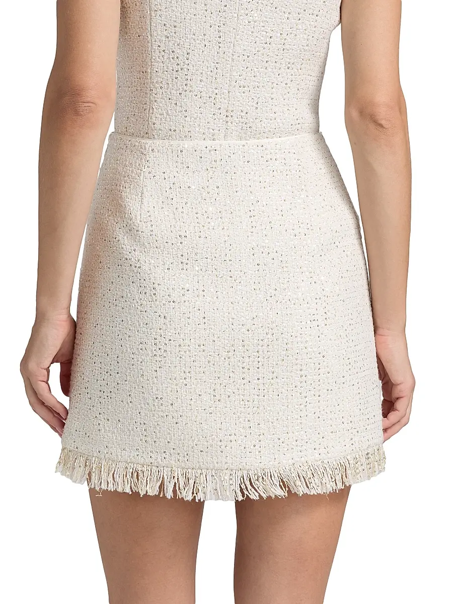 Toccin Women's Maris Sequined Fringe-Trimmed Miniskirt | Thumbnail 5 Toccin Women's Maris Sequined Fringe-Trimmed Miniskirt | Thumbnail 5