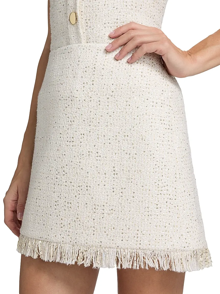 Toccin Women's Maris Sequined Fringe-Trimmed Miniskirt | Thumbnail 6 Toccin Women's Maris Sequined Fringe-Trimmed Miniskirt | Thumbnail 6