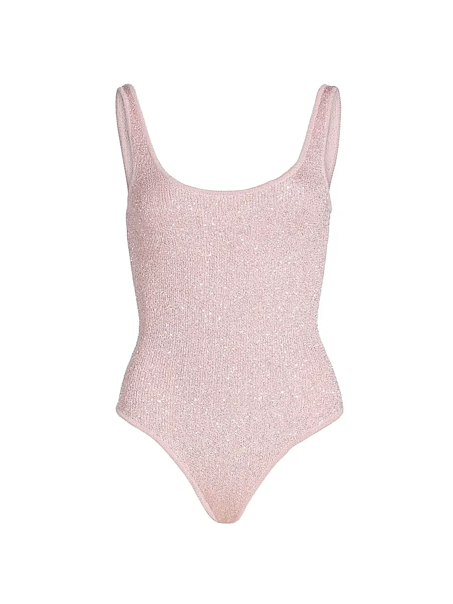 Toccin Women's Sheila Sequined Knit Bodysuit