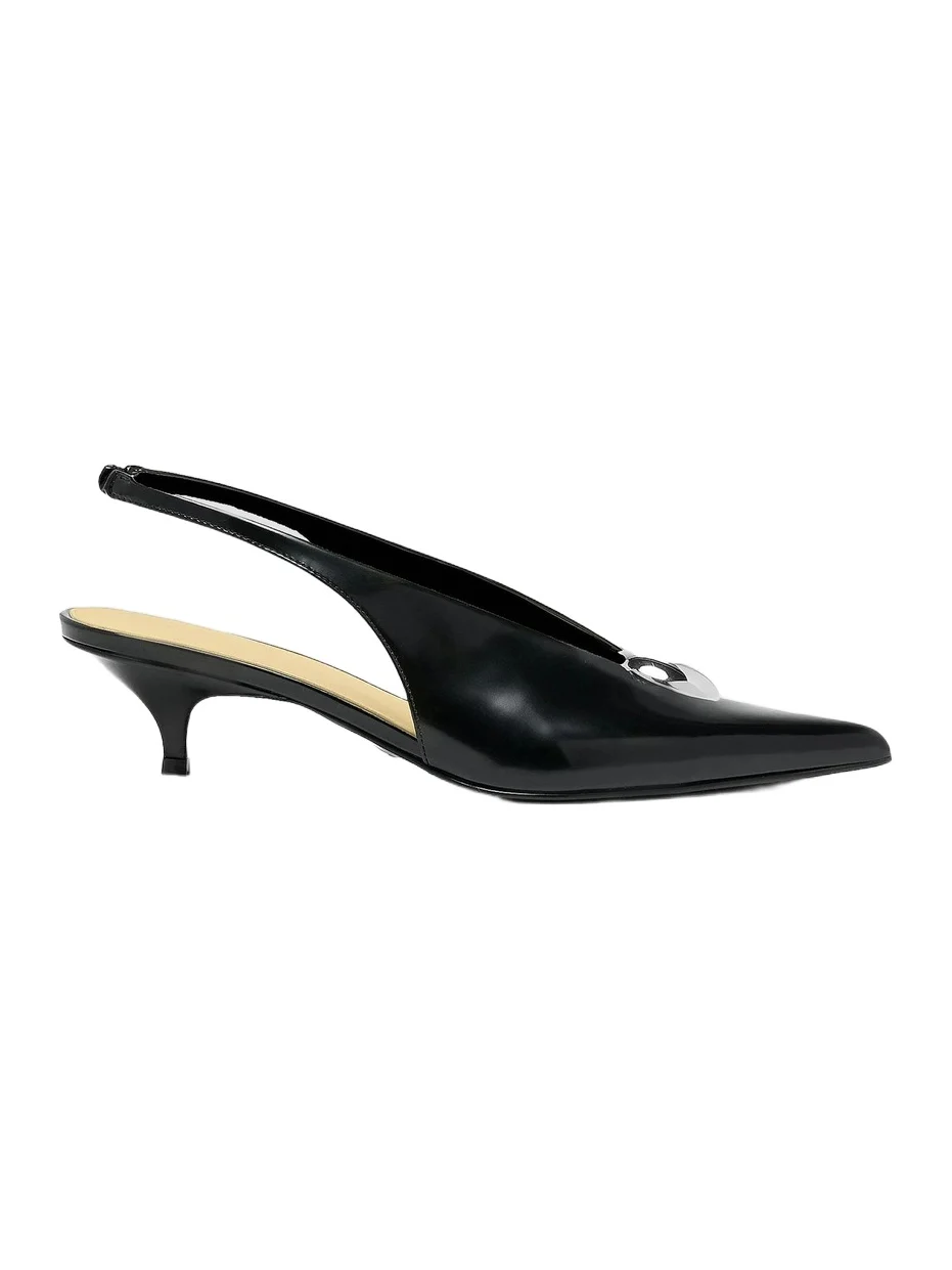 Women's Dome Slash 40MM Leather Slingback Pumps Women's Dome Slash 40MM Leather Slingback Pumps