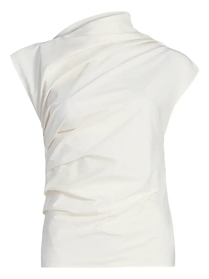 Women's Stretch-Cotton Ruched Top