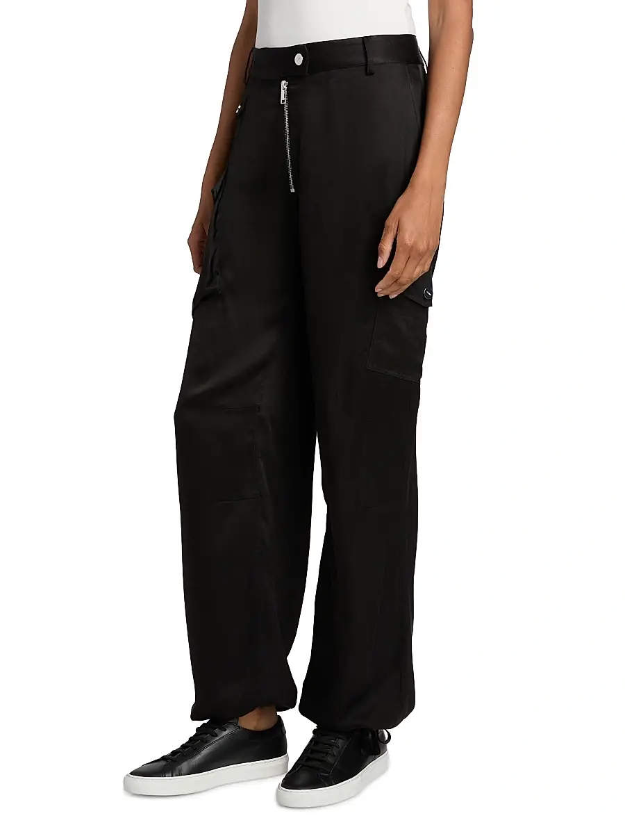Ganni Women's Washed Satin Cargo Pants | Thumbnail 4 Ganni Women's Washed Satin Cargo Pants | Thumbnail 4
