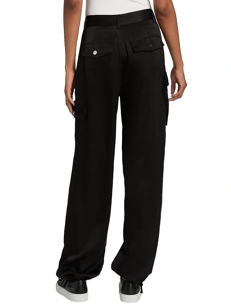 Ganni Women's Washed Satin Cargo Pants | Thumbnail 5 Ganni Women's Washed Satin Cargo Pants | Thumbnail 5