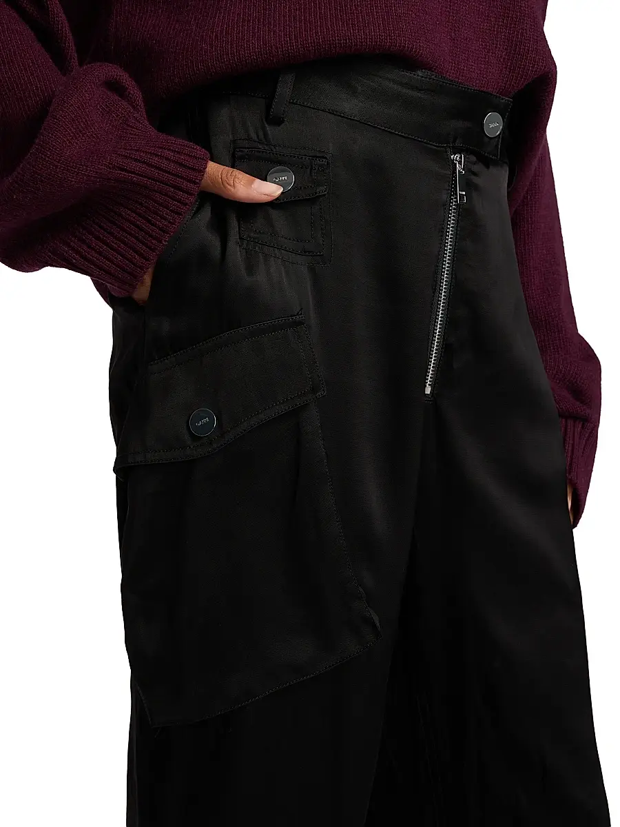 Ganni Women's Washed Satin Cargo Pants | Thumbnail 6 Ganni Women's Washed Satin Cargo Pants | Thumbnail 6