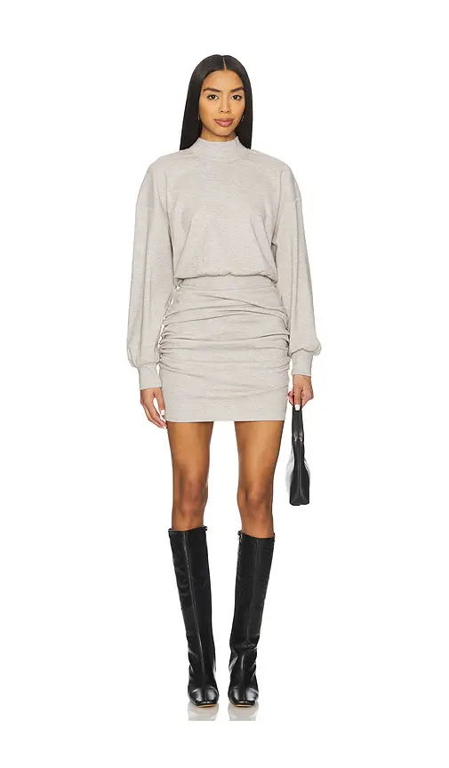 susana monaco Fleece Mock Gathered Dress | Image 1 susana monaco Fleece Mock Gathered Dress | Image 1