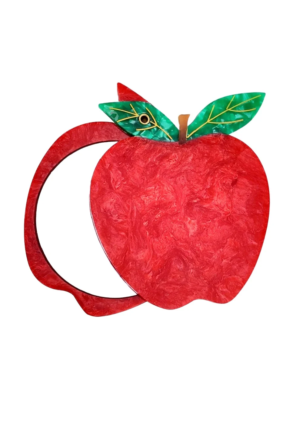 Solar Eclipse Hand-Painted Apple Compact Mirror
