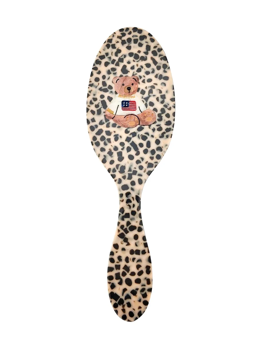 Hand-Painted USA Teddy Amazing Hair Day Brush Hand-Painted USA Teddy Amazing Hair Day Brush