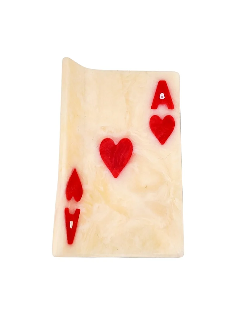 Hand-Painted Mini Ace Of Hearts Claw Hair Clip