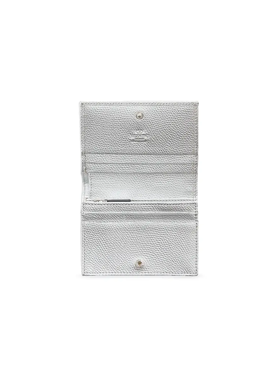 Valentino Women's VLogo Signature Laminated Grainy Calfskin Wallet | Thumbnail 4 Valentino Women's VLogo Signature Laminated Grainy Calfskin Wallet | Thumbnail 4