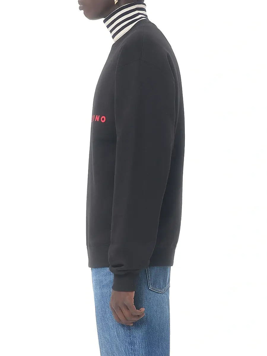 Valentino Men's Cotton Crewneck Sweatshirt with Print - Black Red | Thumbnail 3 Valentino Men's Cotton Crewneck Sweatshirt with Print - Black Red | Thumbnail 3