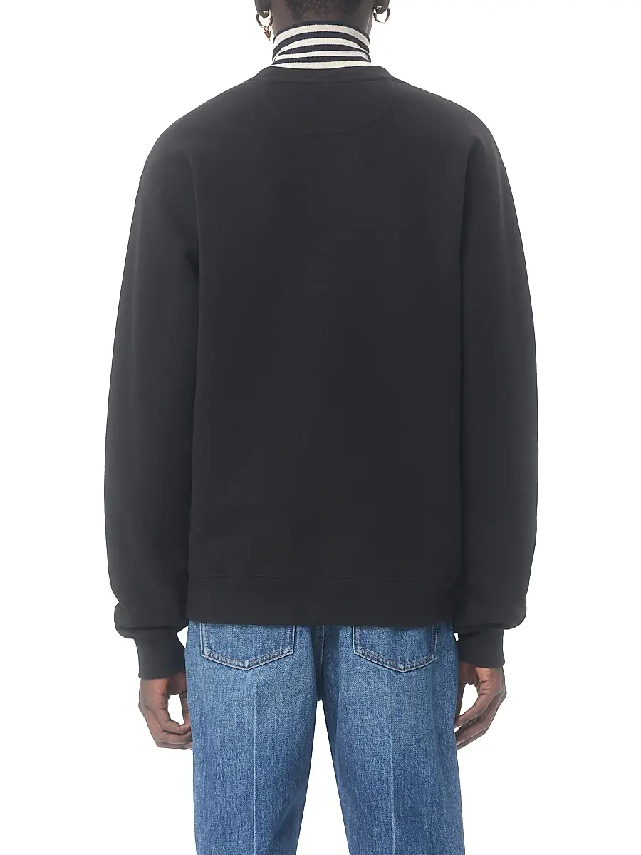 Valentino Men's Cotton Crewneck Sweatshirt with Print - Black Red | Thumbnail 4 Valentino Men's Cotton Crewneck Sweatshirt with Print - Black Red | Thumbnail 4