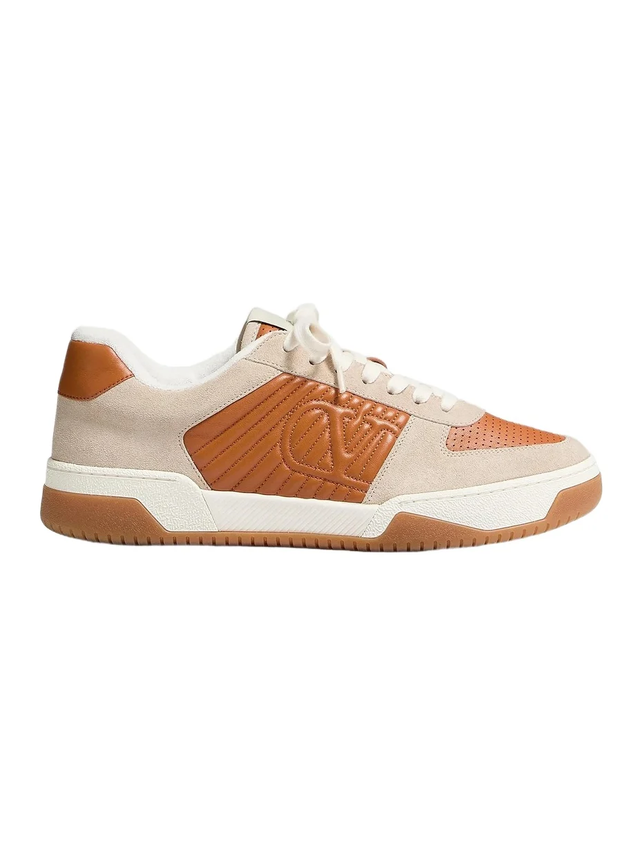 Men's Sparry Sneakers in Split Leather and Nappa - Beige Brown Men's Sparry Sneakers in Split Leather and Nappa - Beige Brown
