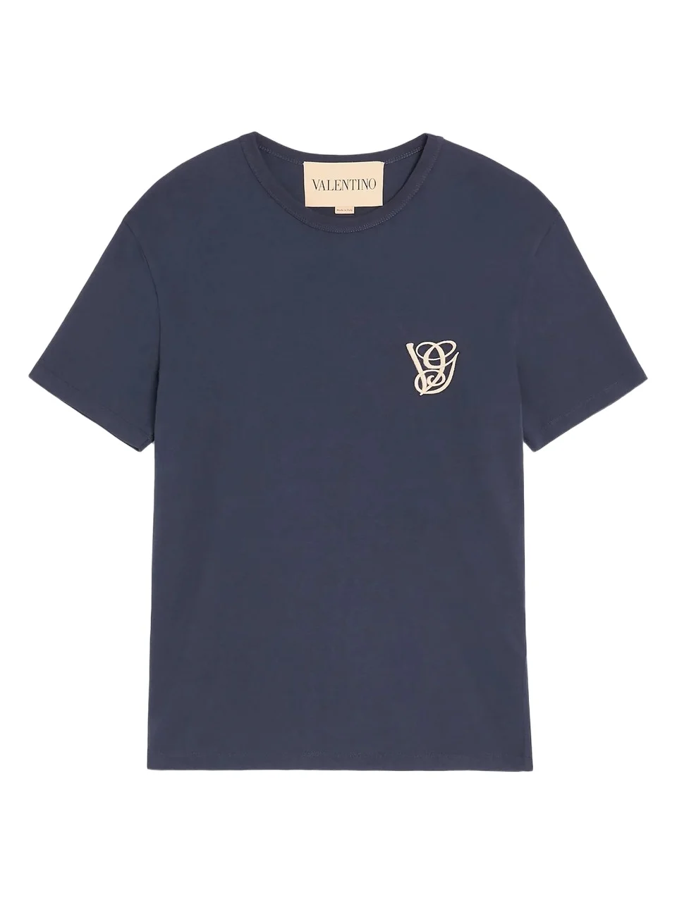 Men's Cotton T-Shirt with Patch - Navy