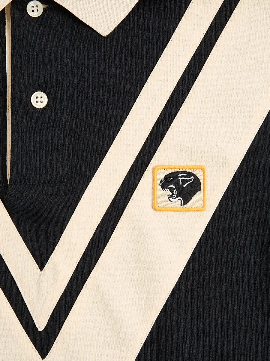 Valentino Men's Cotton Polo with Inlaid V and Embroidered Panther Patch | Thumbnail 6 Valentino Men's Cotton Polo with Inlaid V and Embroidered Panther Patch | Thumbnail 6