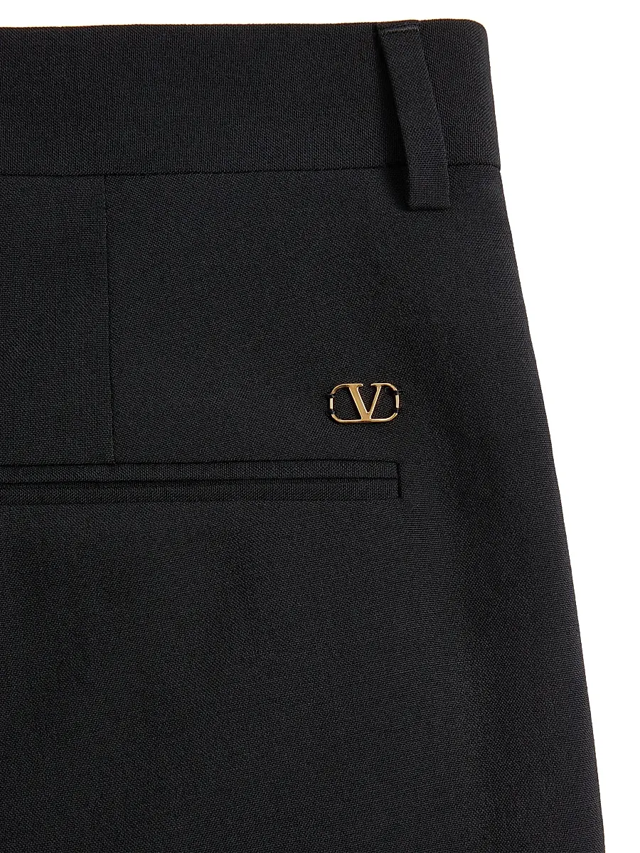 Valentino Men's Wool Pants with Cuffs - Black | Thumbnail 5 Valentino Men's Wool Pants with Cuffs - Black | Thumbnail 5