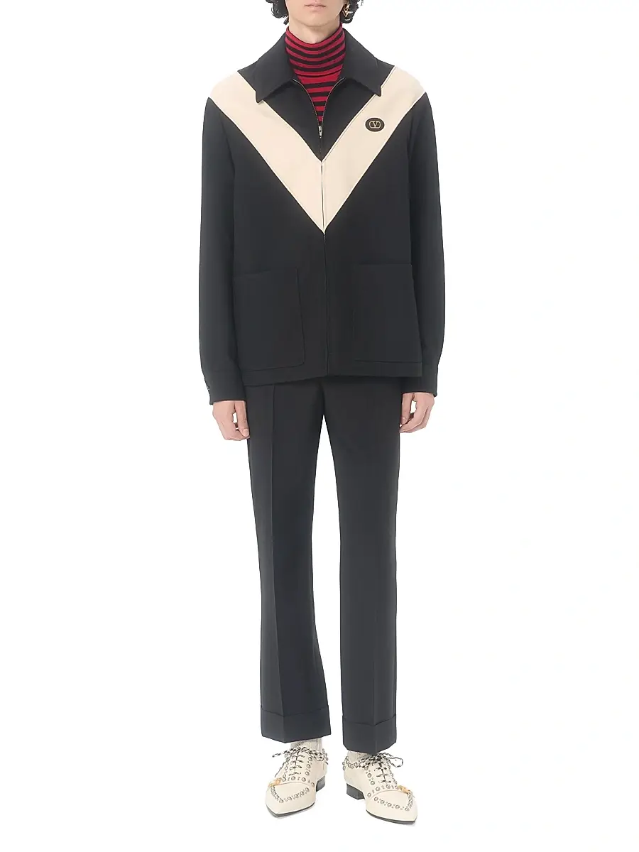 Valentino Men's Wool Pants with Cuffs - Black | Thumbnail 6 Valentino Men's Wool Pants with Cuffs - Black | Thumbnail 6