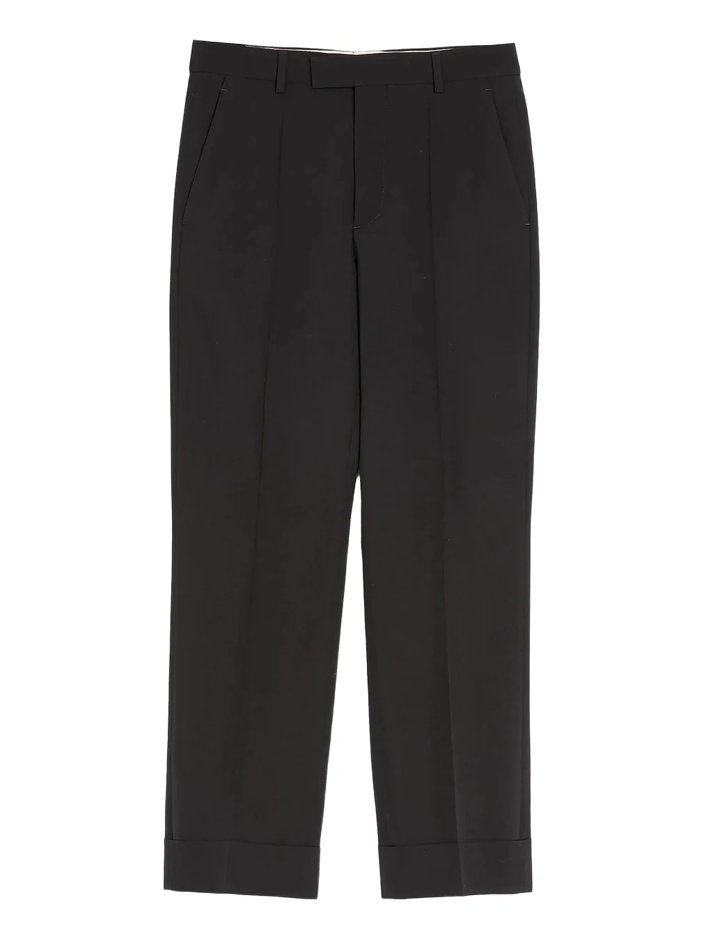 Valentino Men's Wool Pants with Cuffs - Black