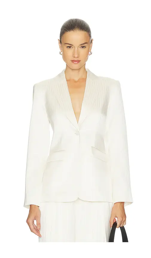 Cinq a Sept Georgia Satin Stripe Cheyenne Blazer | Image 1 Cinq a Sept Georgia Satin Stripe Cheyenne Blazer | Image 1