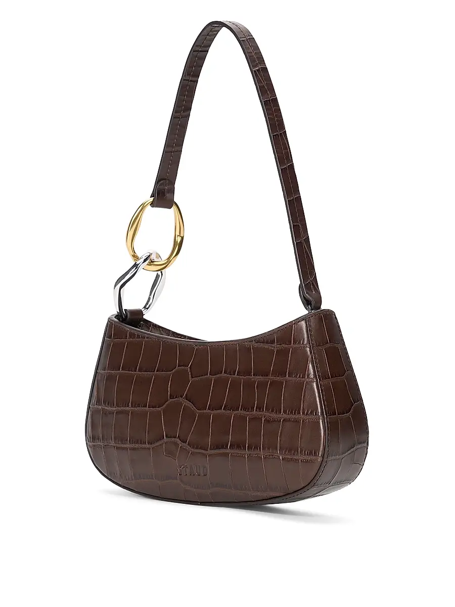 Staud Women's Ollie Crocodile-Embossed Leather Shouder Bag | Thumbnail 2 Staud Women's Ollie Crocodile-Embossed Leather Shouder Bag | Thumbnail 2