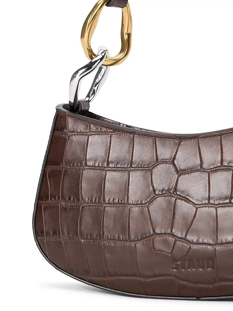 Staud Women's Ollie Crocodile-Embossed Leather Shouder Bag | Thumbnail 4 Staud Women's Ollie Crocodile-Embossed Leather Shouder Bag | Thumbnail 4