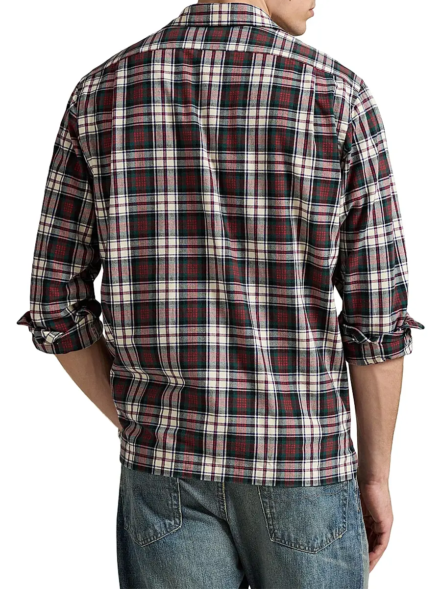 Polo Ralph Lauren Men's Plaid Brushed Cotton Oxford Shirt | Thumbnail 4 Polo Ralph Lauren Men's Plaid Brushed Cotton Oxford Shirt | Thumbnail 4