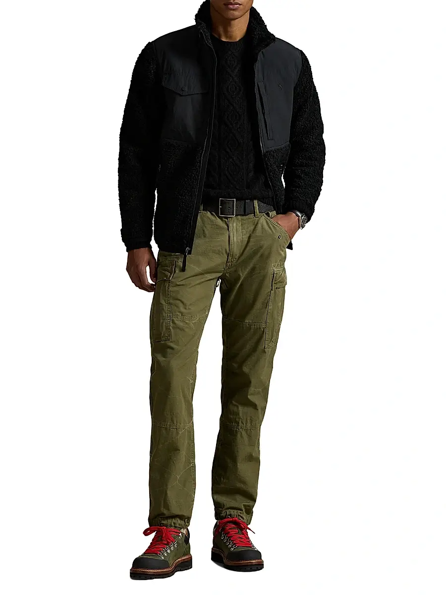 Polo Ralph Lauren Men's Fisherman Cable-Knit Wool-Alpaca Sweater - Leaf Green Heather | Thumbnail 2 Polo Ralph Lauren Men's Fisherman Cable-Knit Wool-Alpaca Sweater - Leaf Green Heather | Thumbnail 2