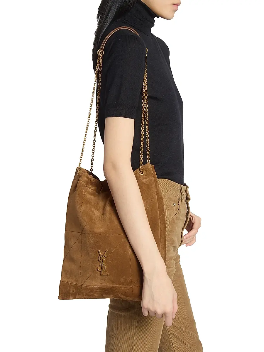 Saint Laurent Women's Jamie Pochon Shoulder Bag in Suede - Caramel Cognac | Thumbnail 3 Saint Laurent Women's Jamie Pochon Shoulder Bag in Suede - Caramel Cognac | Thumbnail 3