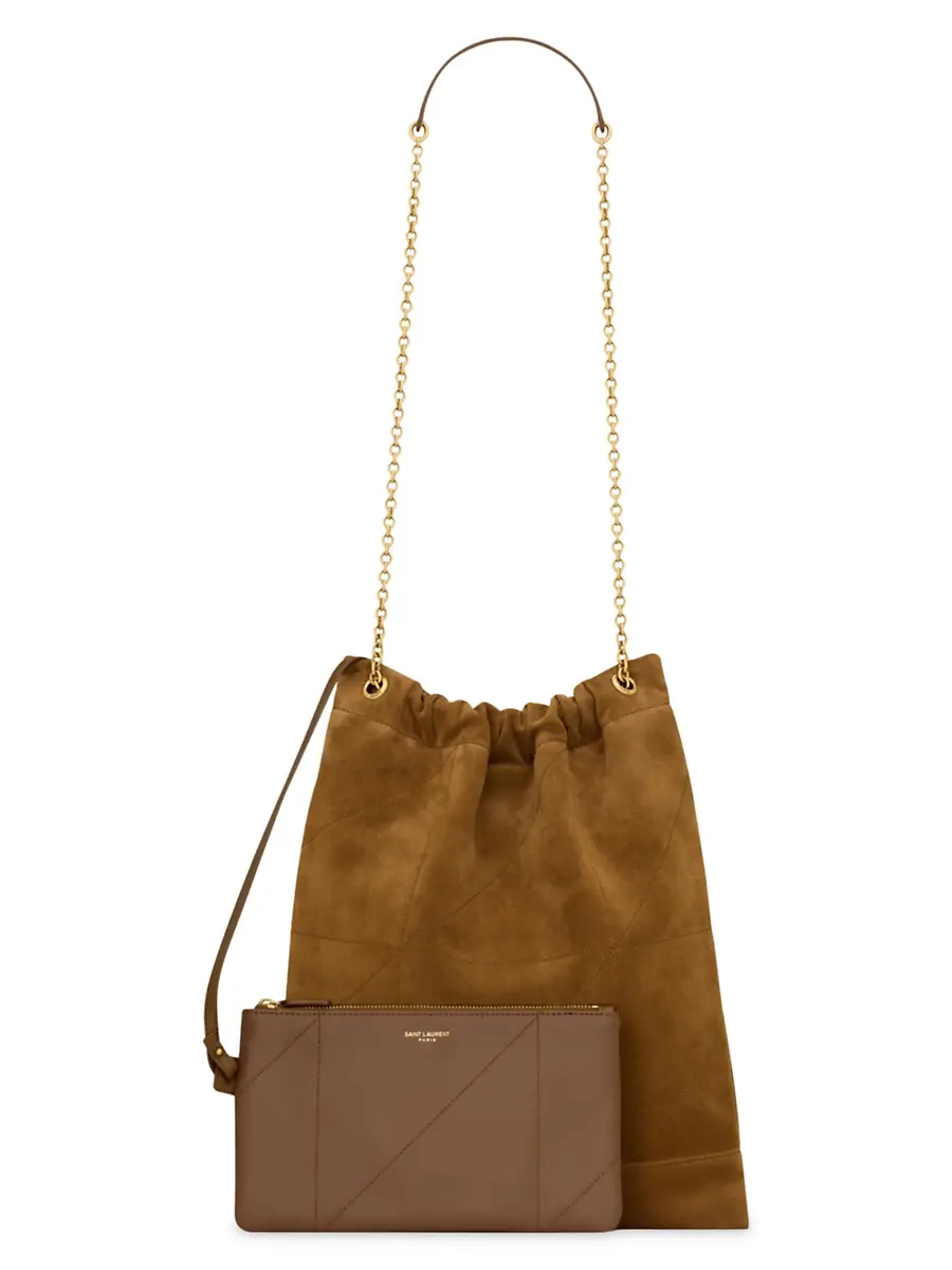 Saint Laurent Women's Jamie Pochon Shoulder Bag in Suede - Caramel Cognac | Thumbnail 5 Saint Laurent Women's Jamie Pochon Shoulder Bag in Suede - Caramel Cognac | Thumbnail 5