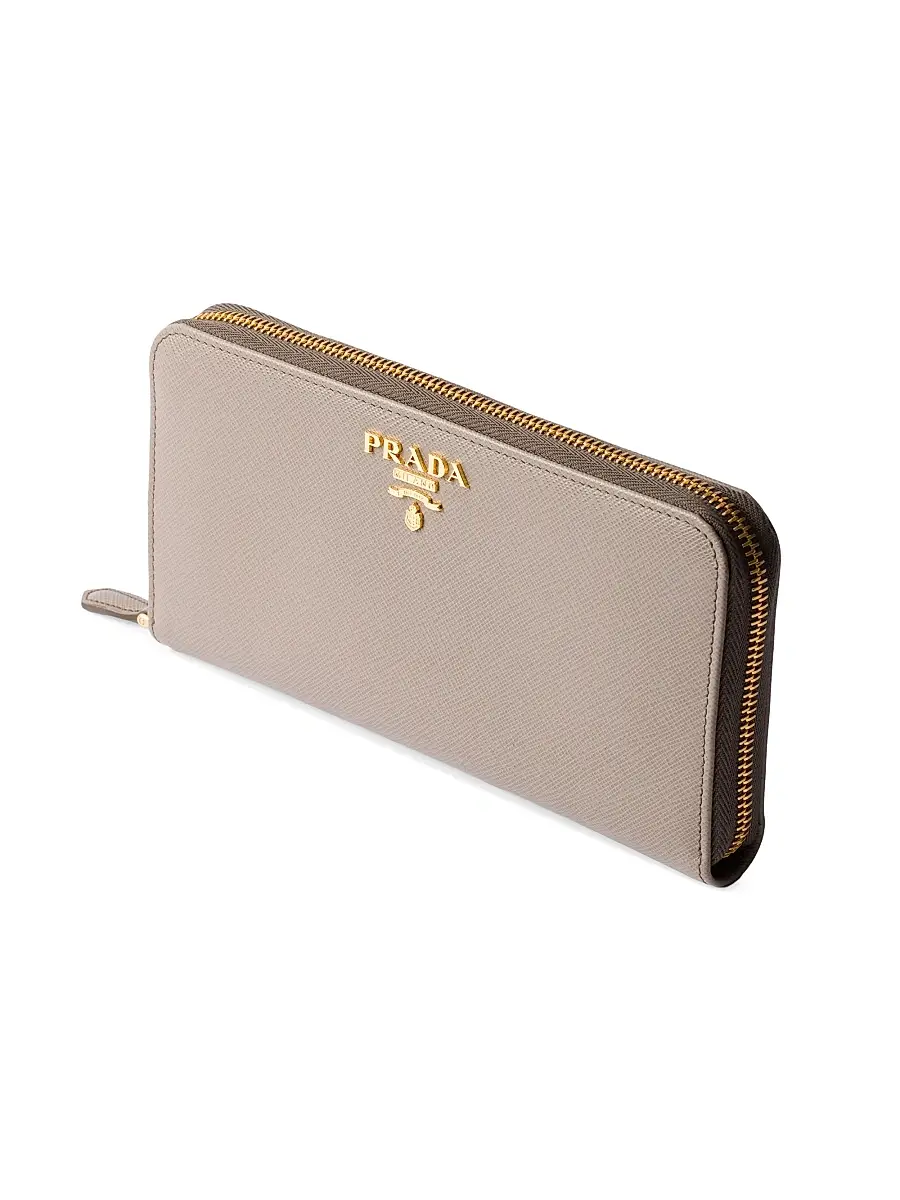 Prada Women's Saffiano Leather Wallet - Beige | Thumbnail 4 Prada Women's Saffiano Leather Wallet - Beige | Thumbnail 4