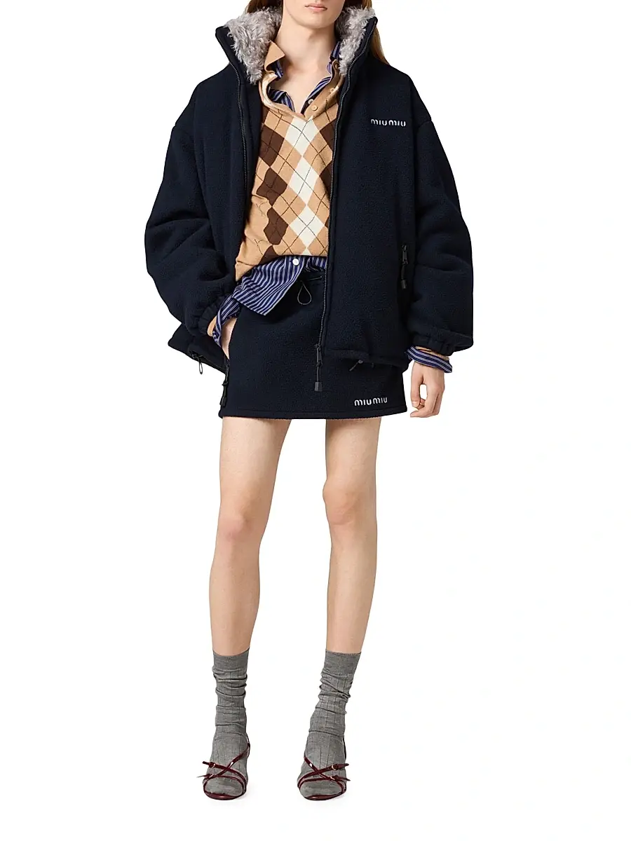 Miu Miu Women's Fleece Down Jacket | Thumbnail 6 Miu Miu Women's Fleece Down Jacket | Thumbnail 6