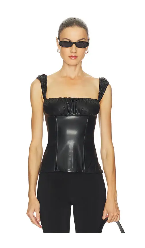 WeWoreWhat Wide Strap Ruched Cup Corset | Image 1 WeWoreWhat Wide Strap Ruched Cup Corset | Image 1
