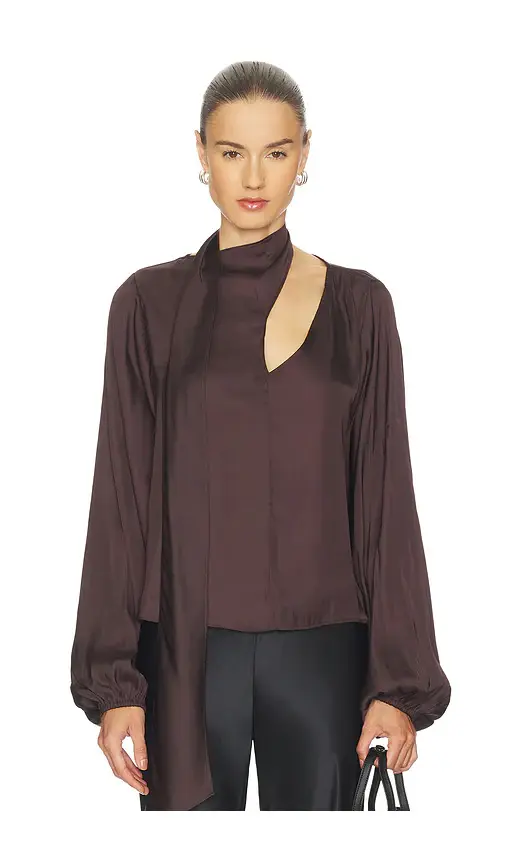 WeWoreWhat Wrap Neck Tie Top | Image 1 WeWoreWhat Wrap Neck Tie Top | Image 1
