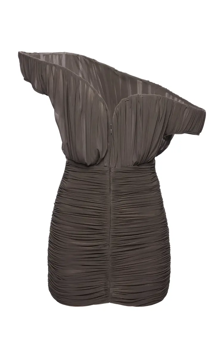 Magda Butrym Asymmetric Ruched Jersey Mini Dress | Thumbnail 6 Magda Butrym Asymmetric Ruched Jersey Mini Dress | Thumbnail 6