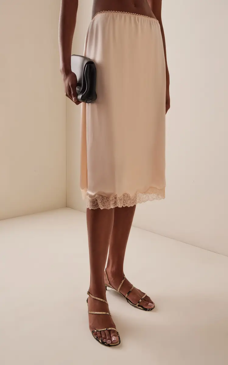 Magda Butrym Lace-Trimmed Silk Midi Skirt | Thumbnail 3 Magda Butrym Lace-Trimmed Silk Midi Skirt | Thumbnail 3