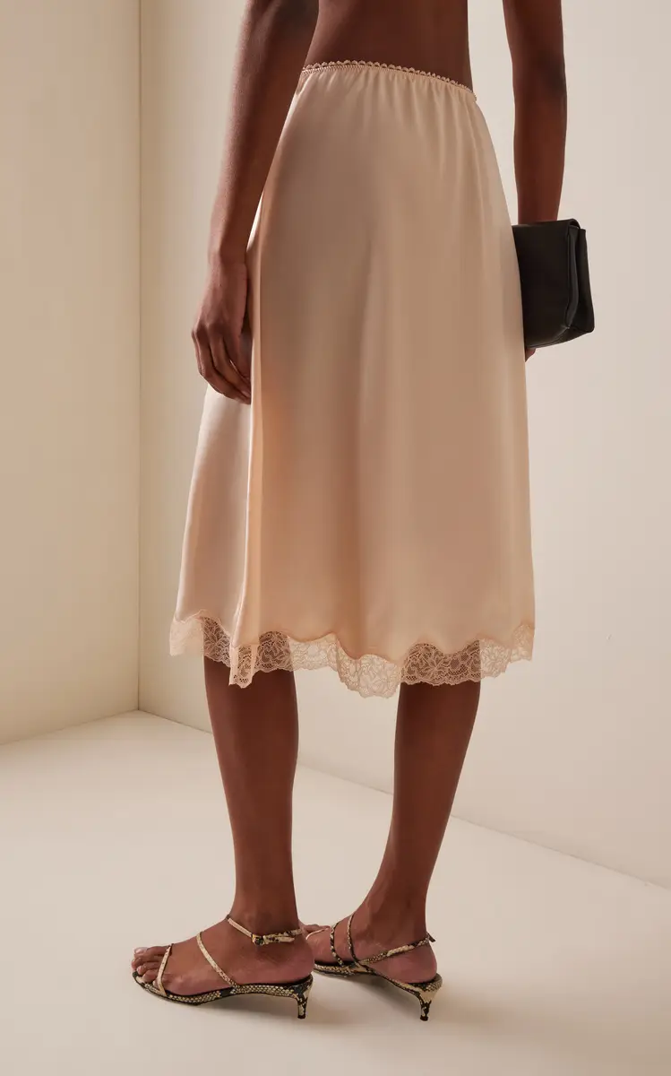 Magda Butrym Lace-Trimmed Silk Midi Skirt | Thumbnail 4 Magda Butrym Lace-Trimmed Silk Midi Skirt | Thumbnail 4