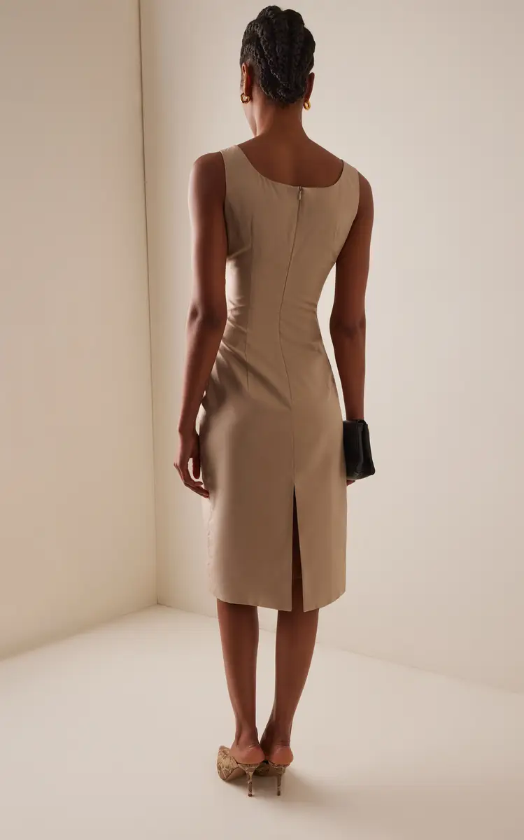 Magda Butrym Gathered Cotton-Blend Midi Dress | Thumbnail 4 Magda Butrym Gathered Cotton-Blend Midi Dress | Thumbnail 4