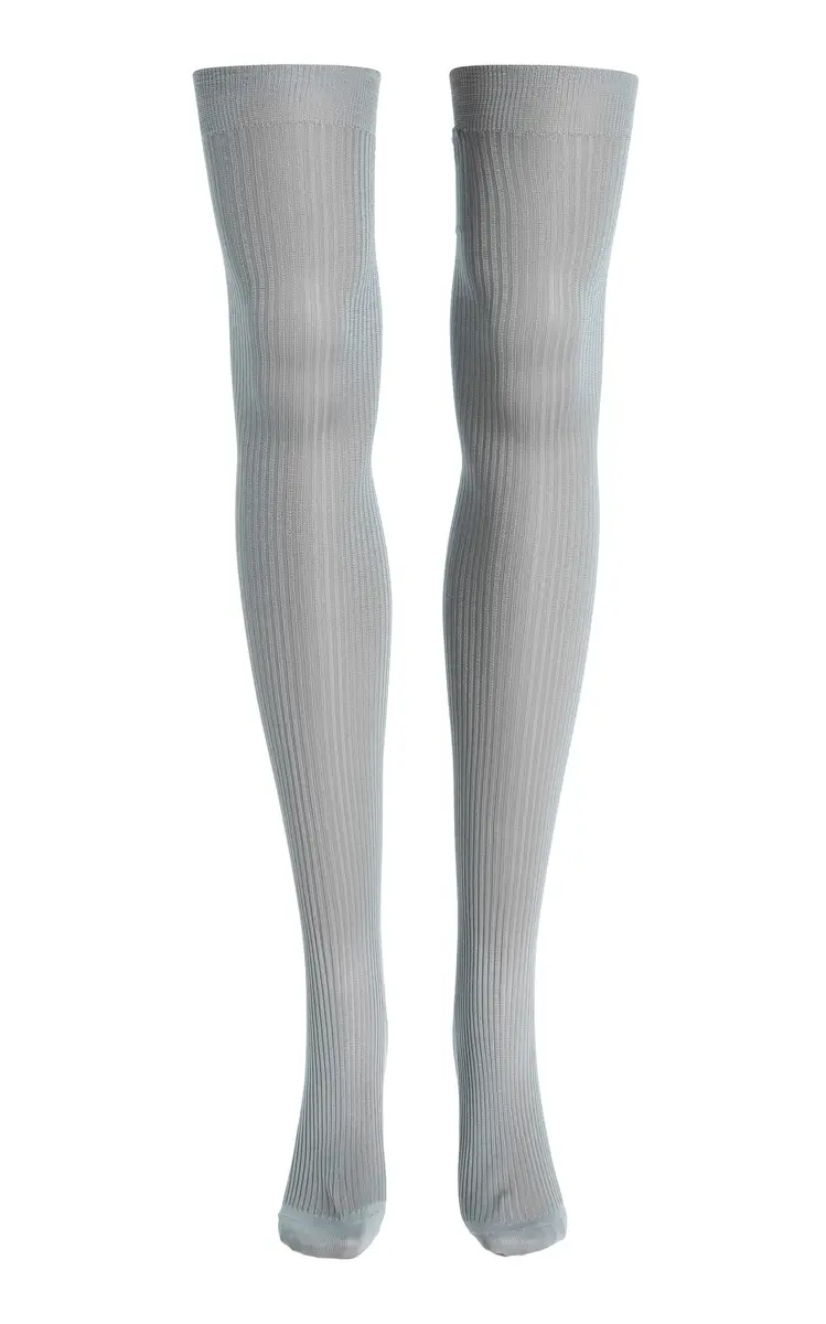 Miu Miu Knee-High Ribbed-Silk Socks | Thumbnail 4 Miu Miu Knee-High Ribbed-Silk Socks | Thumbnail 4