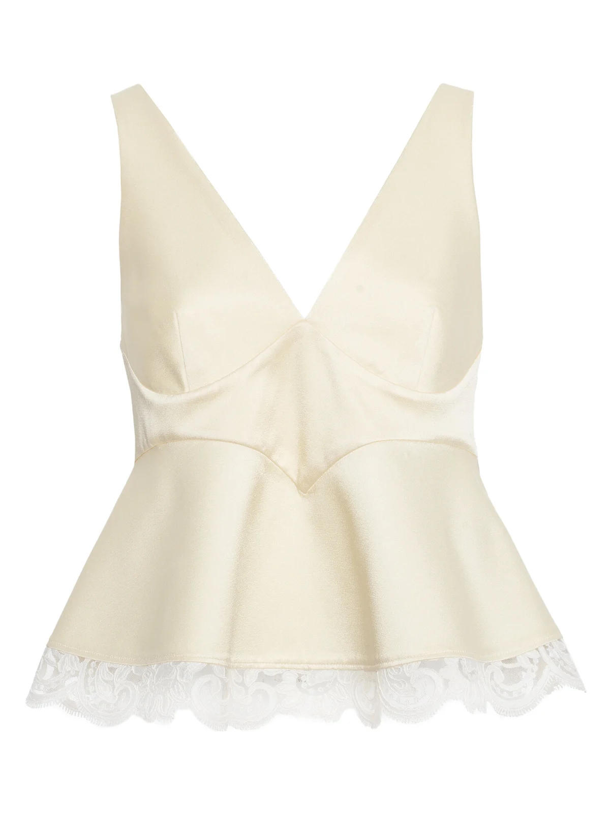 Lace-Trimmed Satin Bustier Top Lace-Trimmed Satin Bustier Top