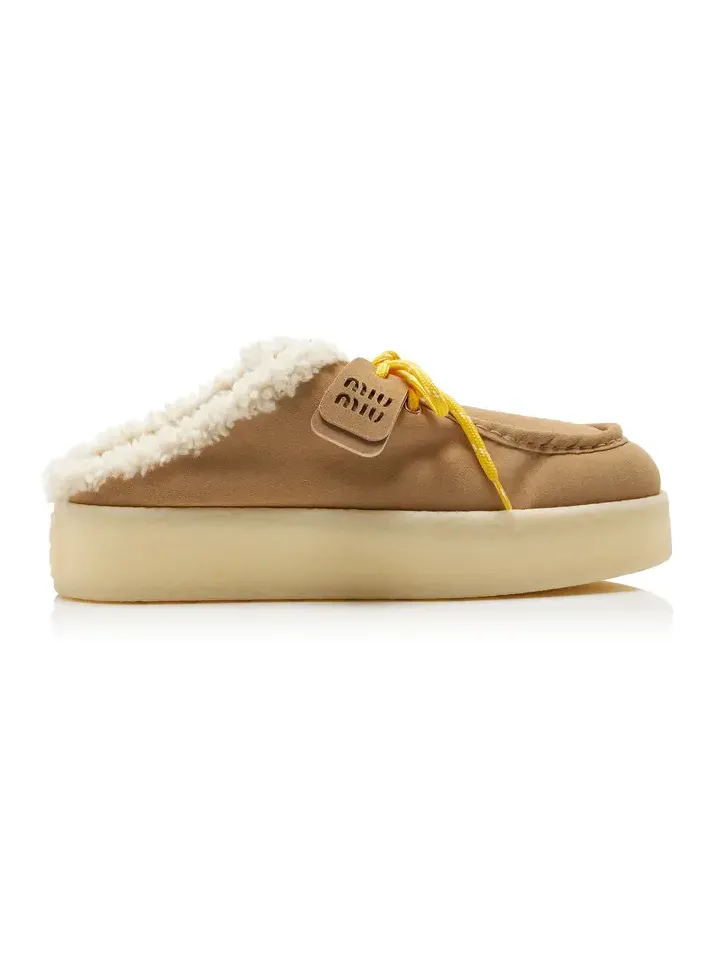 Sabot Shearling-Lined Suede Mules